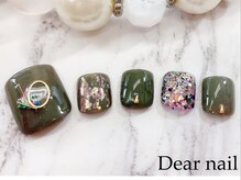 ディア ネイル(Dear nail)/カーキ×ニュアンス