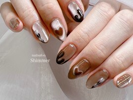 バレンタインネイル