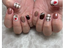 バレンタインネイル