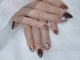 レオパード秋ネイル