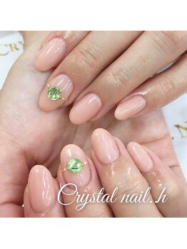 クリスタルネイル ゆめタウン博多店(CRYSTAL NAIL)/ピンクワンカラーネイル