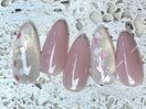春色ネイル，桜，ニュアンス，