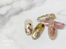 グレース ネイルズ(GRACE nails)/シェル風×ミラー