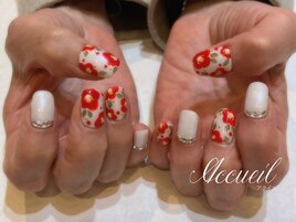 お正月レトロお花ネイル
