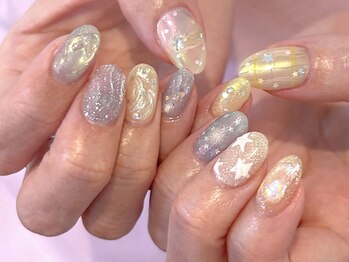 ラクネイル 浦和店(raku nail)/キラキラ星マグネットニュアンス