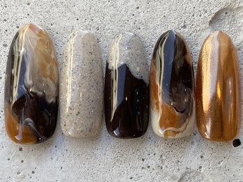 フリークネイル(FREAK Nail)/ブラウンニュアンスもや ¥10000