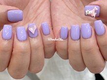 ワンダーシー(WonderShe)/ワンカラーネイル×大きめパーツ