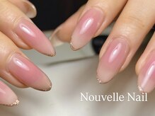 ヌーベルネイル(Nouvelle Nail)/ラメライン×チークネイル
