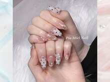 ピオミエルネイル 新宿(pio miel nail)/ドットリボンネイル