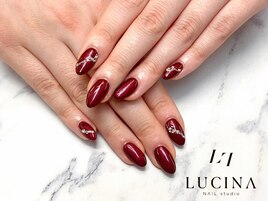 Hー33 ラメ入りボルドーで上品に