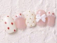 アイネイルズ 横浜WEST店(I-nails)/ドットいちごリボン10480円
