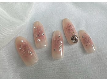 スピードネイル アンド アイ 宮交シティ店/#171【チークネイル×ストーン】