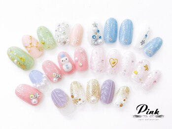 ネイルコレクション ピンク(Nail Collection Pink)の写真/キュート&ポップ~大人可愛いワンホンまで冬ネイル大集合♪定額コースは150種以上!付け放題コースも人気♪
