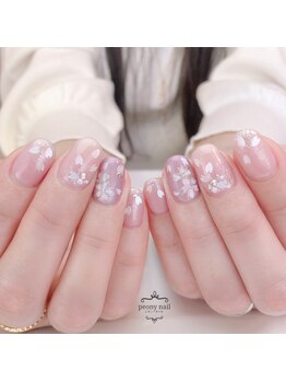 ピオニーネイル(peony nail)/夜桜