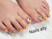 ネイルズアリー 立川店(Nails ally)/ニュアンス×イエロー