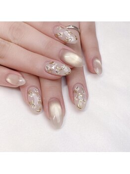 ピオニーネイル(peony nail)/アンティーク　押し花