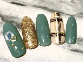 手描きチェックネイル