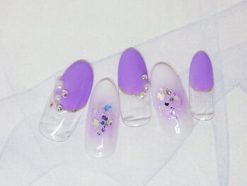 ネイルライフ(NailLife)/パープルフレンチネイル