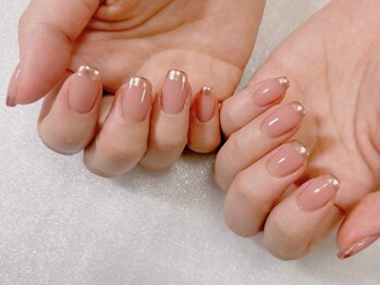 ジェファブ ネイル(jefav nail)/ピンクミラーフレンチ★
