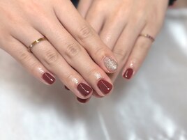 ボルドー　シルバーラメ