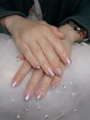 ピンクラメグラデーションネイル