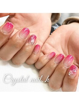 クリスタルネイル ゆめタウン博多店(CRYSTAL NAIL)/ピンクグラデーションネイル