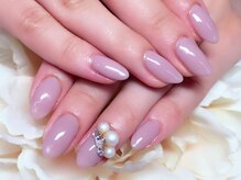 アイリッシュネイル 久屋大通店(Irish Nail)/ピンクベージュ×ビジュー盛