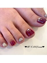 アールネイルドットコム(R*NAIL.com)/秋フットネイル