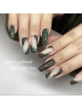 シックな方違いネイル