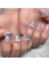 ジュリーネイル 所沢店/ラメグラデーションリボン