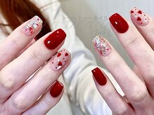 トゥートゥー(TOUTOU)/バレンタインネイルxハート