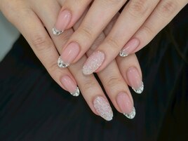 シルバーフレンチ×ラメネイル