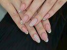 シルバーフレンチ×ラメネイル