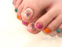 ネイルズ ララ(nails Lala)/カラフルフットネイル