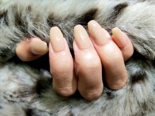 シュガーネイル(sugar nail)/ベージュワンカラーネイル