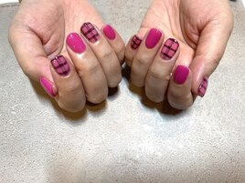 ビビットピンク×チェック