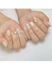 春まで楽しめるツイードネイル