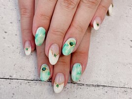 グリーンマーブルネイル