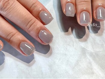 ネイルサロン イントゥ(into_)/ワンカラー　グレー　シンプル