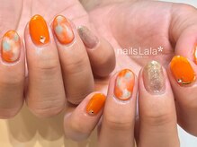 ネイルズ ララ(nails Lala)/オレンジネイル