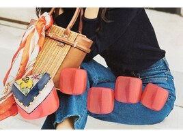 スカーフ柄フットネイル