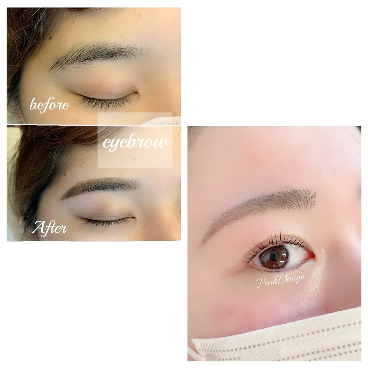 【目元印象UPの実績】まつげパーマ+眉毛アイブロウWAXセット眉メイク付 6,900