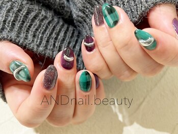 アンドネイル ビューティー(AND nail,beauty)/冬ネイル/チェックネイル/藤沢