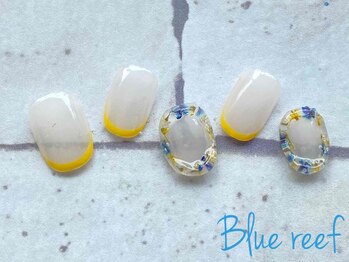 ネイルアンドまつげエクステ ブルーリーフ 四谷三丁目店(Blue Reef)/イエローフレンチネイル