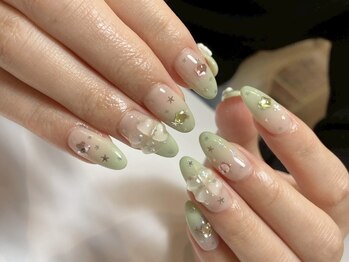 アイ ネイルズ 天神店(I nails)/pastel　green ￥8300