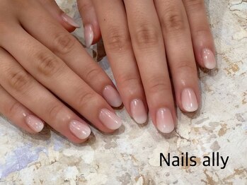 ネイルズアリー 立川店(Nails ally)/グラデーション×シアーホワイト
