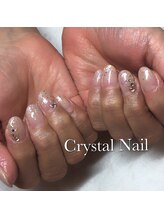 クリスタルネイル ボンベルタ橘店(CRYSTAL NAIL)/グラデーション×ラメ