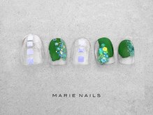 マリー ネイルズ いわきラトブ店(MARIE NAILS)/定額6600円税込 グリーン 0907c