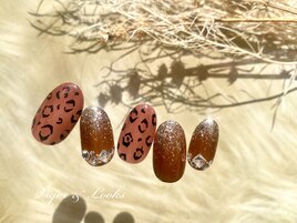 レオパード　ブラウン　ラメグラ