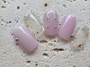 ピンク/クリアネイル/ミラー